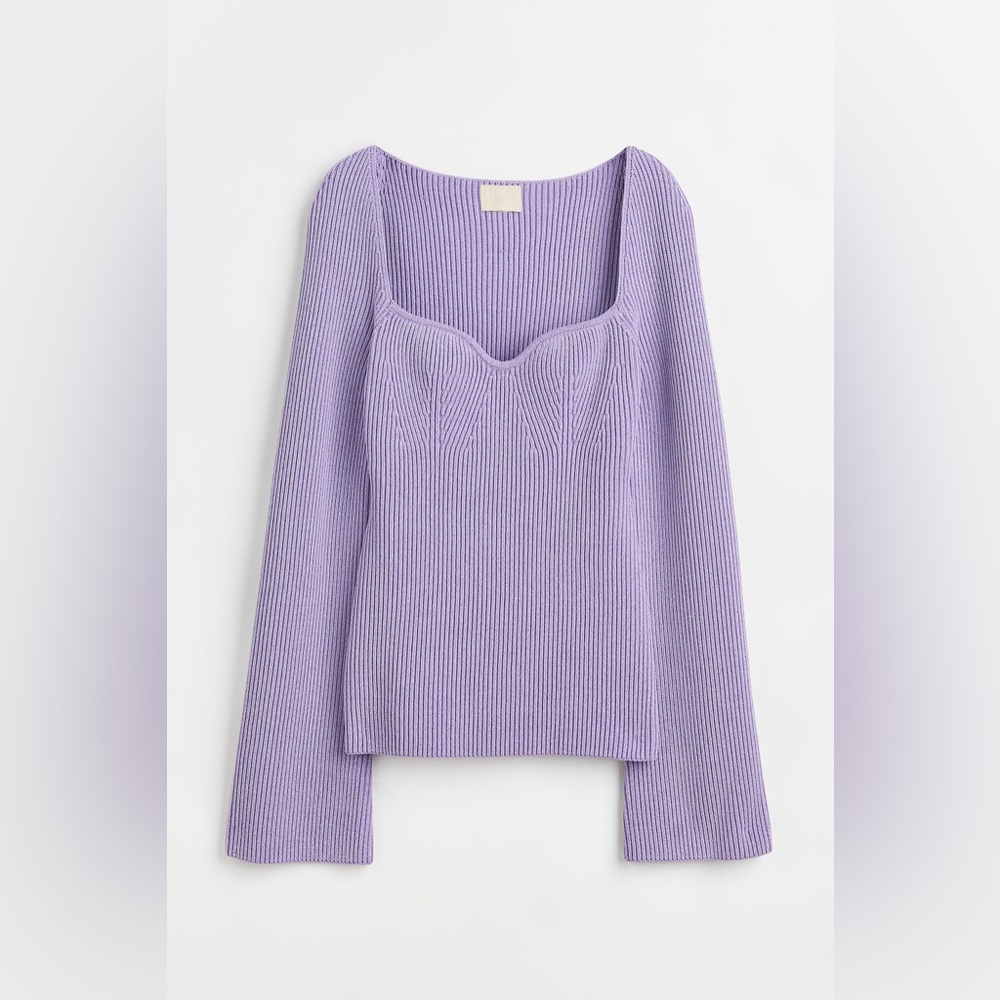 H&M Sweetheart Lavender Knit Top - S
